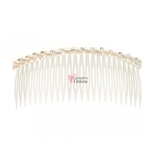 Pieptene din plastic BT015AA Transparent pentru par sau Voal de Mireasa cu strasuri si perle